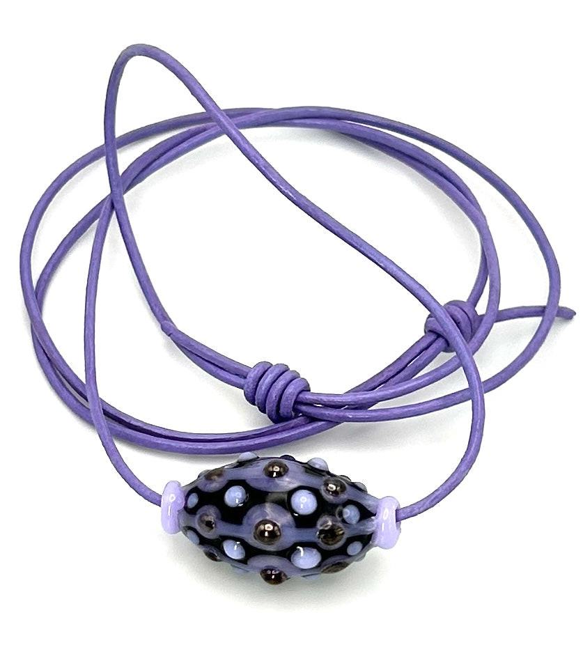 Amethyst Ogee Bead Pendant Necklace