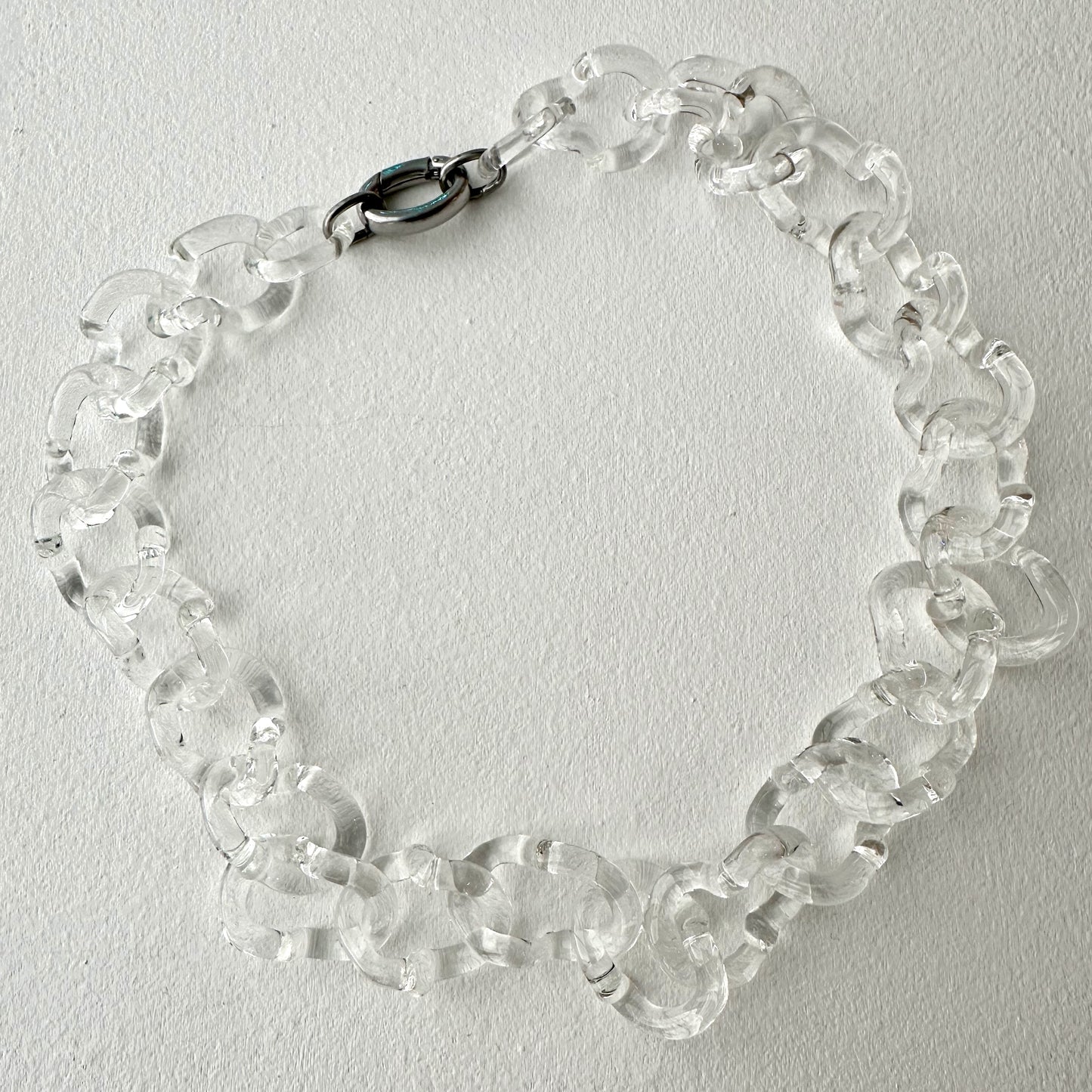 Clear Glass Chain Necklace