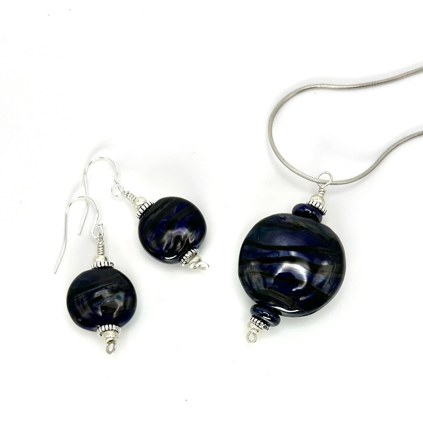 Midnight Sonata Pendant and Earring Set