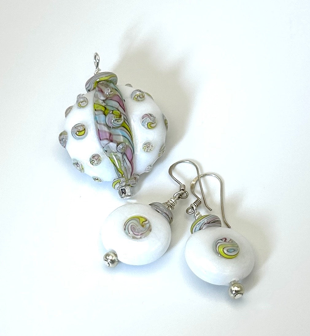 Opalino Celestial Belt Pendant and Earring Set