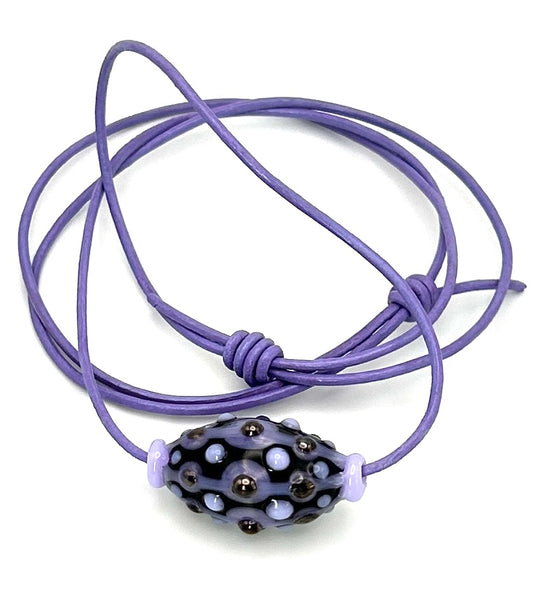 Amethyst Ogee Bead Pendant Necklace