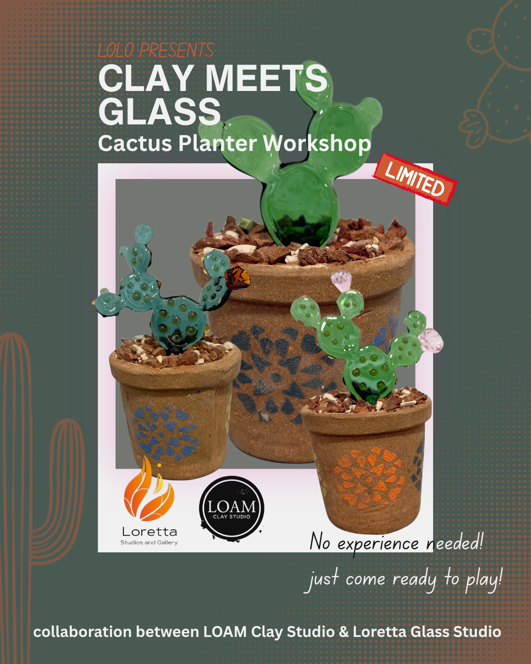 Clay Meets Glass: Cactus Planter (May 23rd)