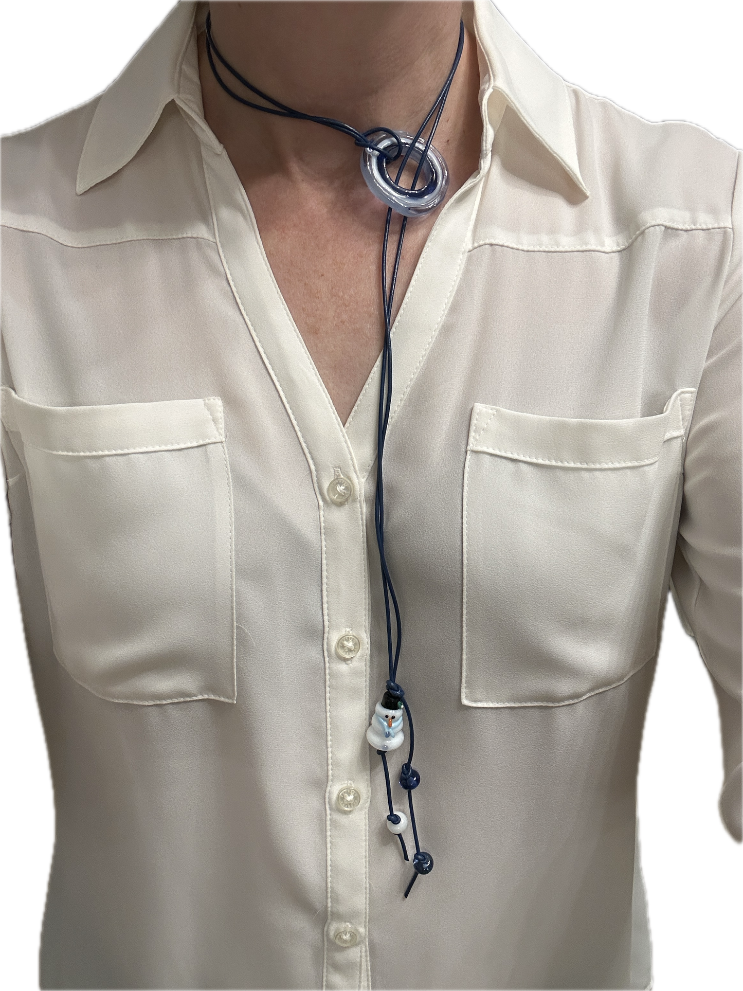 Snow and Ice Lariat Necklace