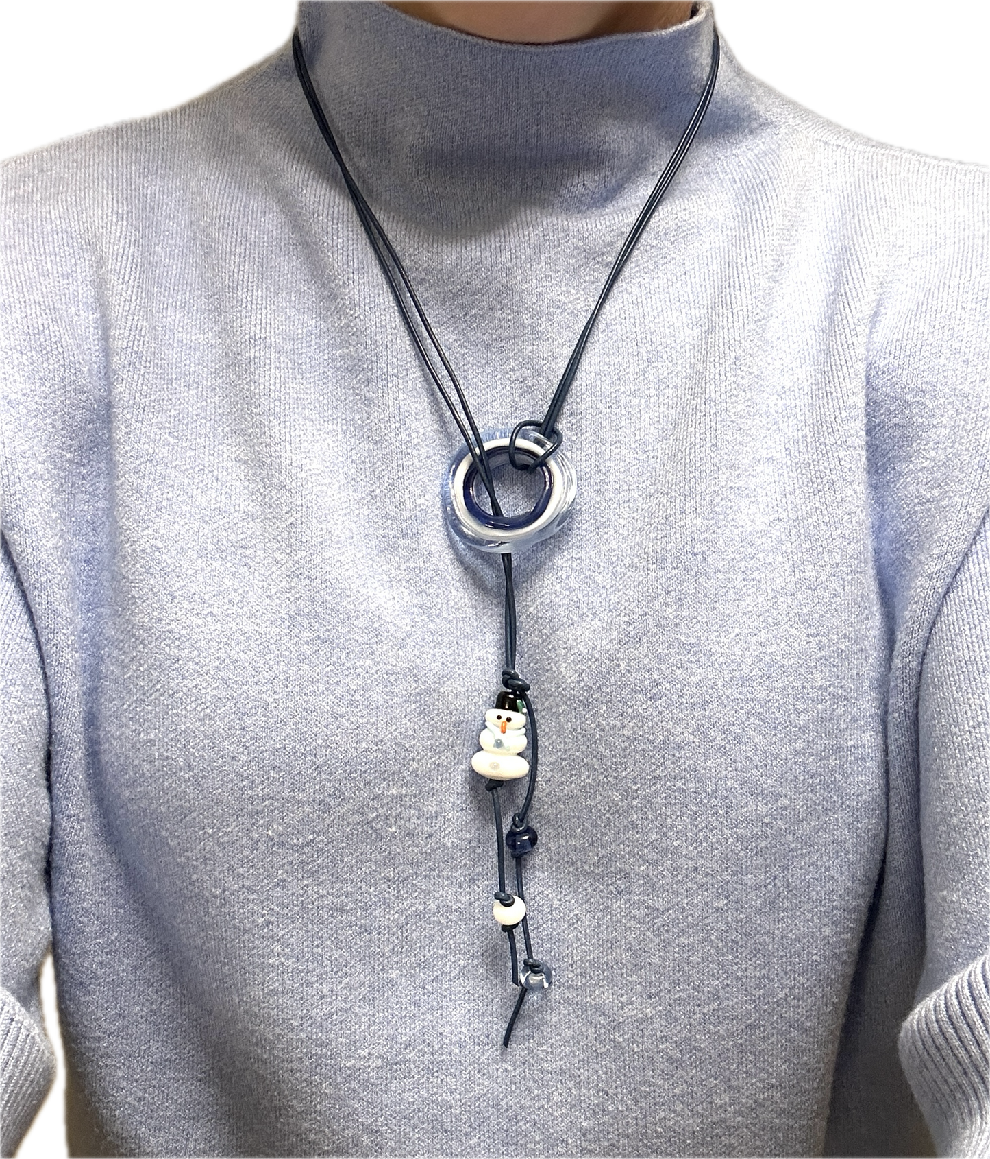 Snow and Ice Lariat Necklace