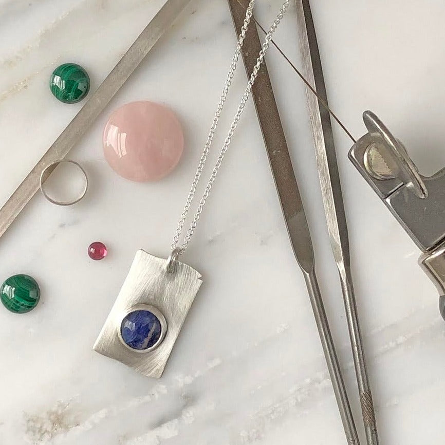 Silver Pendant  with Bezel Set Cabochon - 3hr class